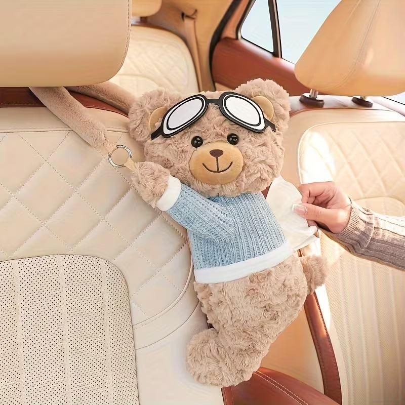 Plush Cute Bear Car "Vault" Tissue Holder