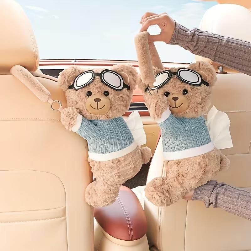 Plush Cute Bear Car "Vault" Tissue Holder