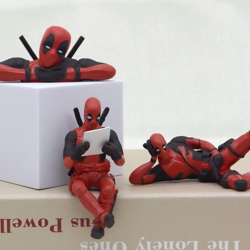 Deadpool "Merc with a Mouth" 3pc Collectible Action Figure Set – Premium PVC Desktop & Car Dashboard Ornaments